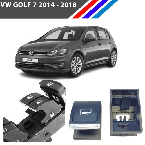 VW Golf Mk7 Cam Açma Düğme Tuş Butonu Krom Uçlu 1 Adet 2014-2018