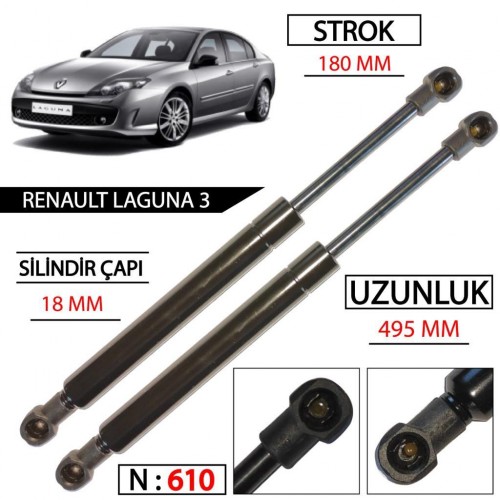 OTOZET Renault Laguna 3 Bagaj Amortisörü Sağ Sol Takım 844300001R