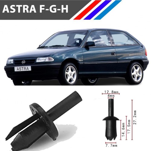 OTOZET Opel Astra F-G-H Davlumbaz Klipsi 50 Adetli Paket