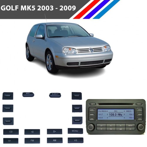 VW Golf MK5 Radyo CD Çalar Tuş Takımı 16 Parçalı 2003 - 2009