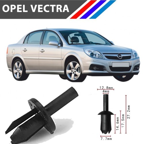 OTOZET Opel Vectra Davlumbaz Klipsi 100 Adetli Paket