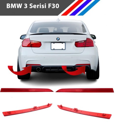 Otozet - Bmw 3 Serisi F30 M Sport Arka Tampon Reflektörü Sağ ve Sol Takım 63147847166