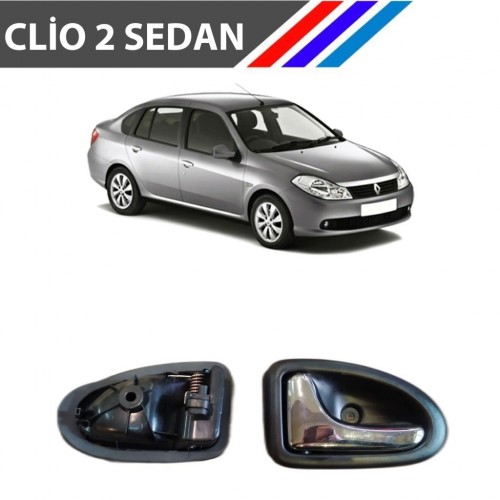 OTOZET Clio 2 Sedan Kasa İç Açma Kolu Sol Sürücü Tarafı Parlak Krom Detaylı