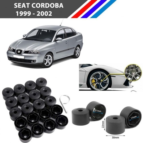 Otozet - Seat Cordoba Bijon Civata Kapağı Siyah Renk 20 Adetli Set 17mm 1K06011739B9