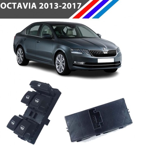 Otozet - Skoda Octavia Cam Açma Düğmesi Ön Sol Dörtlü 2013-2017 5E0959857