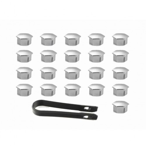 Otozet - VW Caddy Bijon Civata Kapağı Krom Renk 21 Parçalı Set 17mm