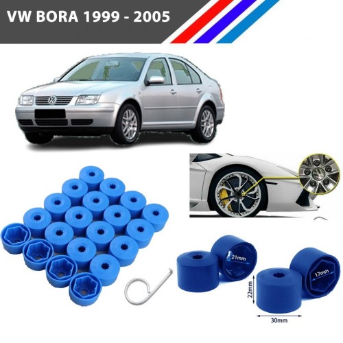 Otozet - VW Bora Bijon Civata Kapağı Mavi Renk 20 Adetli Set 17mm 1K06011739B9
