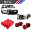 Otozet - VW Caddy Bijon Civata Kapağı Kırmızı Renk 20 Adetli Set 17mm 1K06011739B9