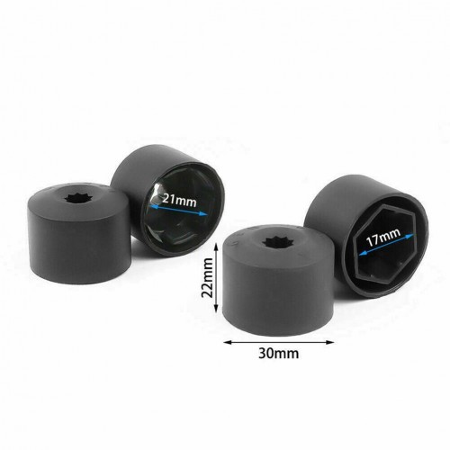 Otozet - VW Sharan Bijon Civata Kapağı Siyah Renk 20 Adetli Set 17mm 1K06011739B9