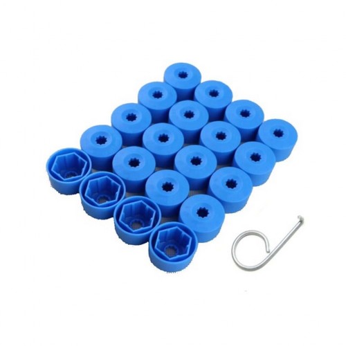 Otozet - Seat Toledo Bijon Civata Kapağı Mavi Renk 20 Adetli Set 17mm 1K06011739B9