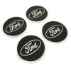 Ford Jant Göbeği Etiket Yapıştırma Siyah Dörtlü Takım 58 MM