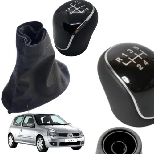 Renault Clio 2 Hatchback Kasa Deri Kaplama Vites Topuzu ve Körüğü Takım 2004 ve Sonrası