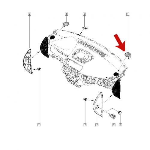 Renault Fluence Torpido Üstü Hoparlör Kapağı 1 Adet 281C20011R