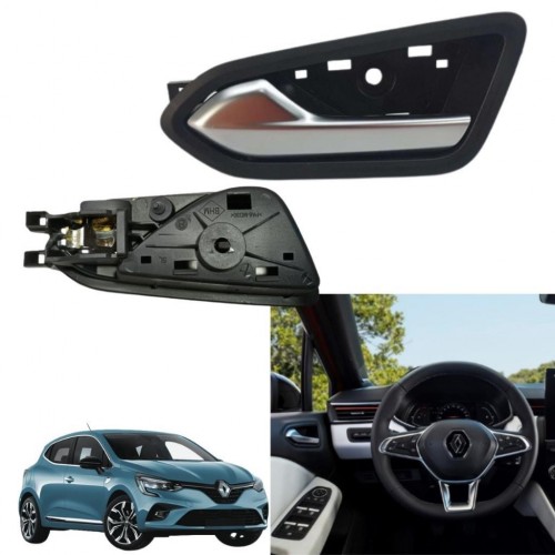 Renault Clio 5 Sol Kapı Ön veya Arka İç Açma Kolu Krom 2019 - 2024