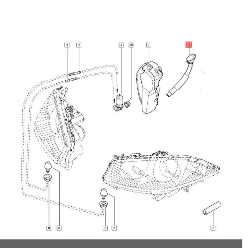 Renault Megane 2 Su Fiskiye Depo Borusu 2002-2009 Yan Sanayi 8200521448