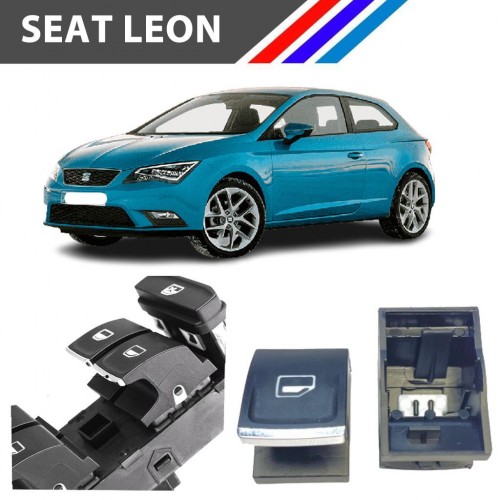 Seat Leon Cam Açma Düğme Tuş Butonu Krom Uçlu 1 Adet 2013-2018