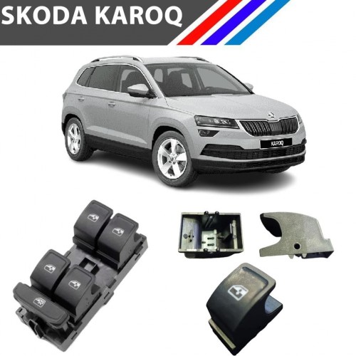Skoda Karoq Cam Açma Düğme Tuş Butonu Siyah 1 Adet 2018+