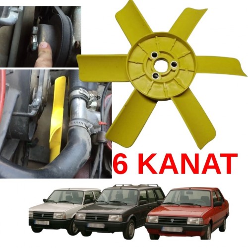Tofaş Doğan Kartal Şahin Radyatör Fan Pervanesi 6 Kanat