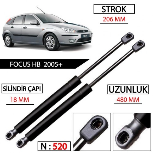 Focus 2 Bagaj Amortisörü Sağ Sol Takım 2005 - 2012