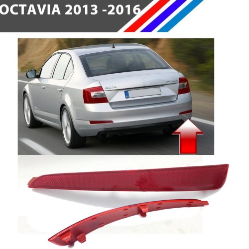 Skoda Octavia Arka Tampon Reflektörü Sağ Taraf 2013 - 2016