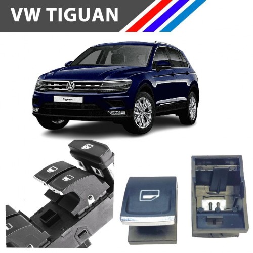 VW Tiguan Cam Açma Düğme Tuş Butonu Krom Uçlu 1 Adet 2016 Sonrası