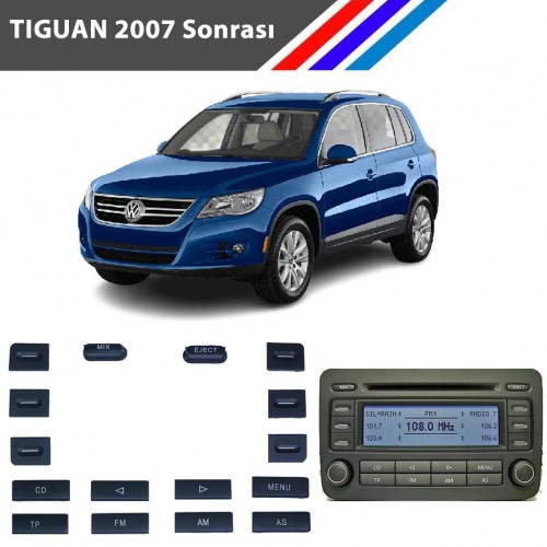 VW Tiguan Radyo CD Çalar Tuş Takımı 16 Parçalı 2007 Sonrası