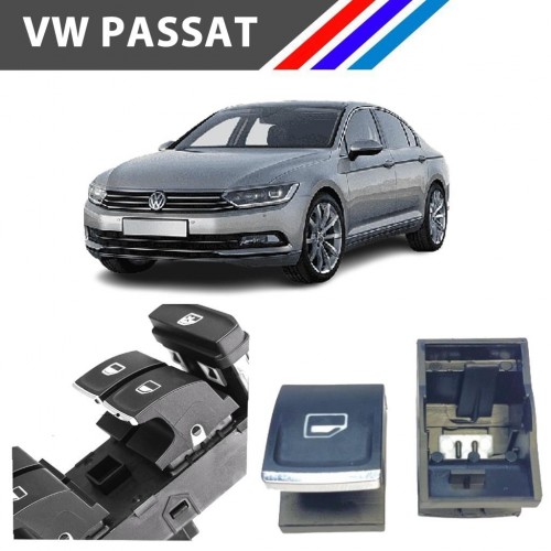 VW Passat B8 Cam Açma Düğme Tuş Butonu Krom Uçlu 1 Adet